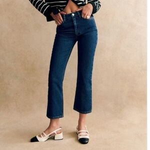 Sézane NWT Dark Blue Cropped Straight Jeans size 38